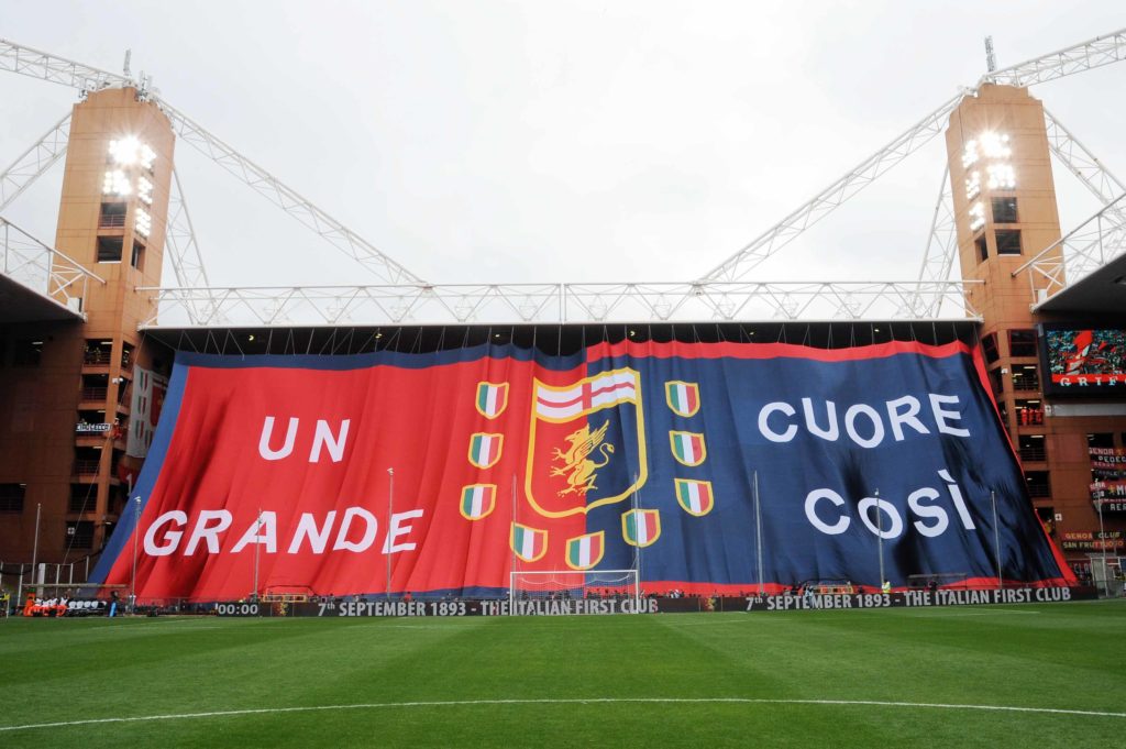 Coreografia dei tifosi del Genoa nel 2015