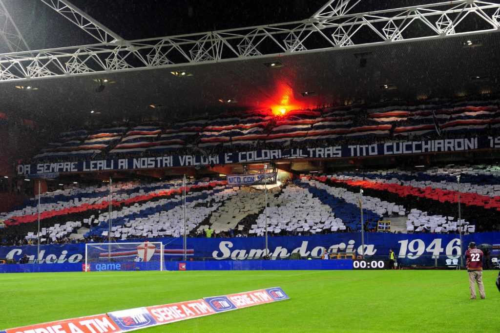 Coreografia dei tifosi della Sampdoria